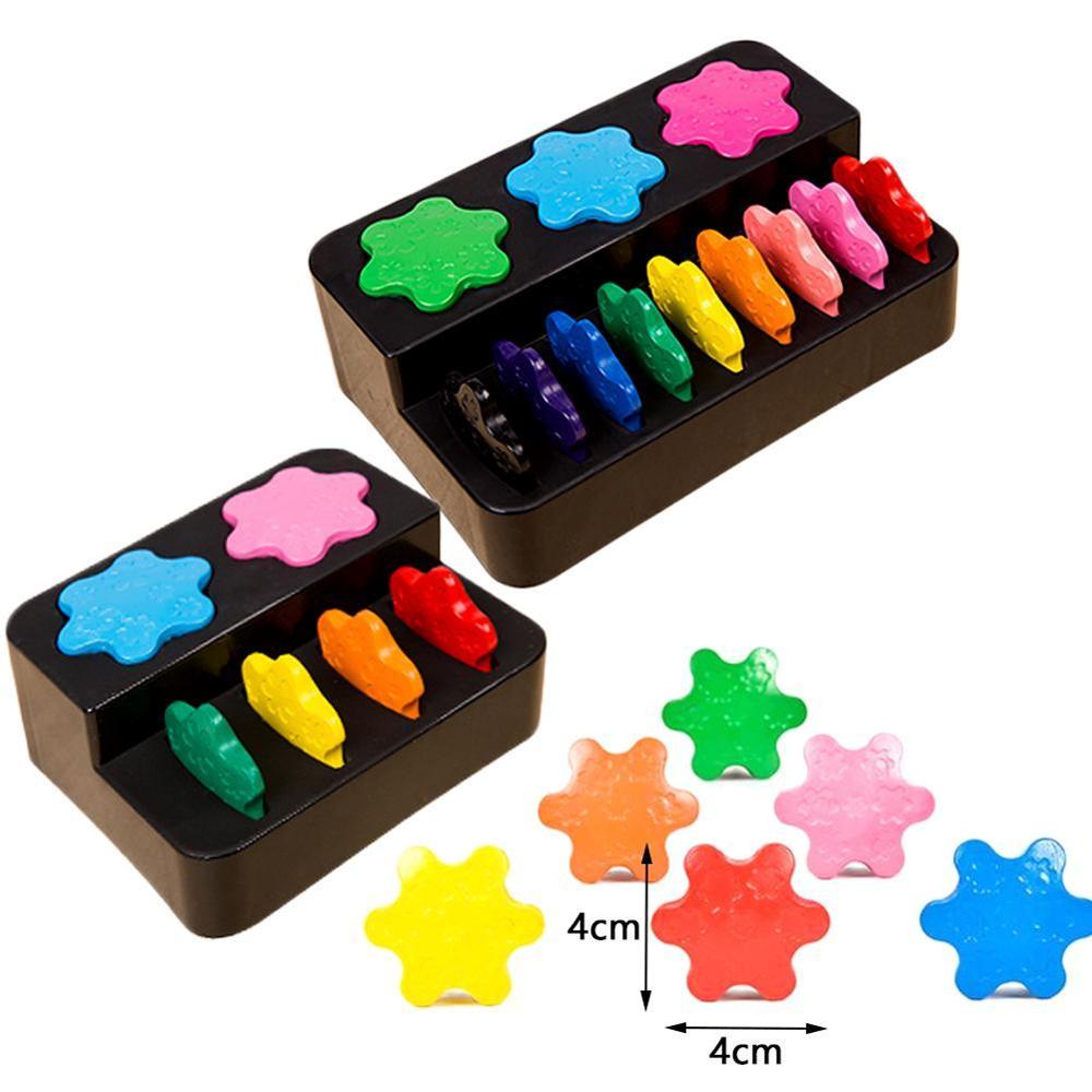 Bébé 12 couleurs cire Crayon sûr Non toxique matériel certifié jouet sécurité enfants éducation précoce papeterie anneau neige forme