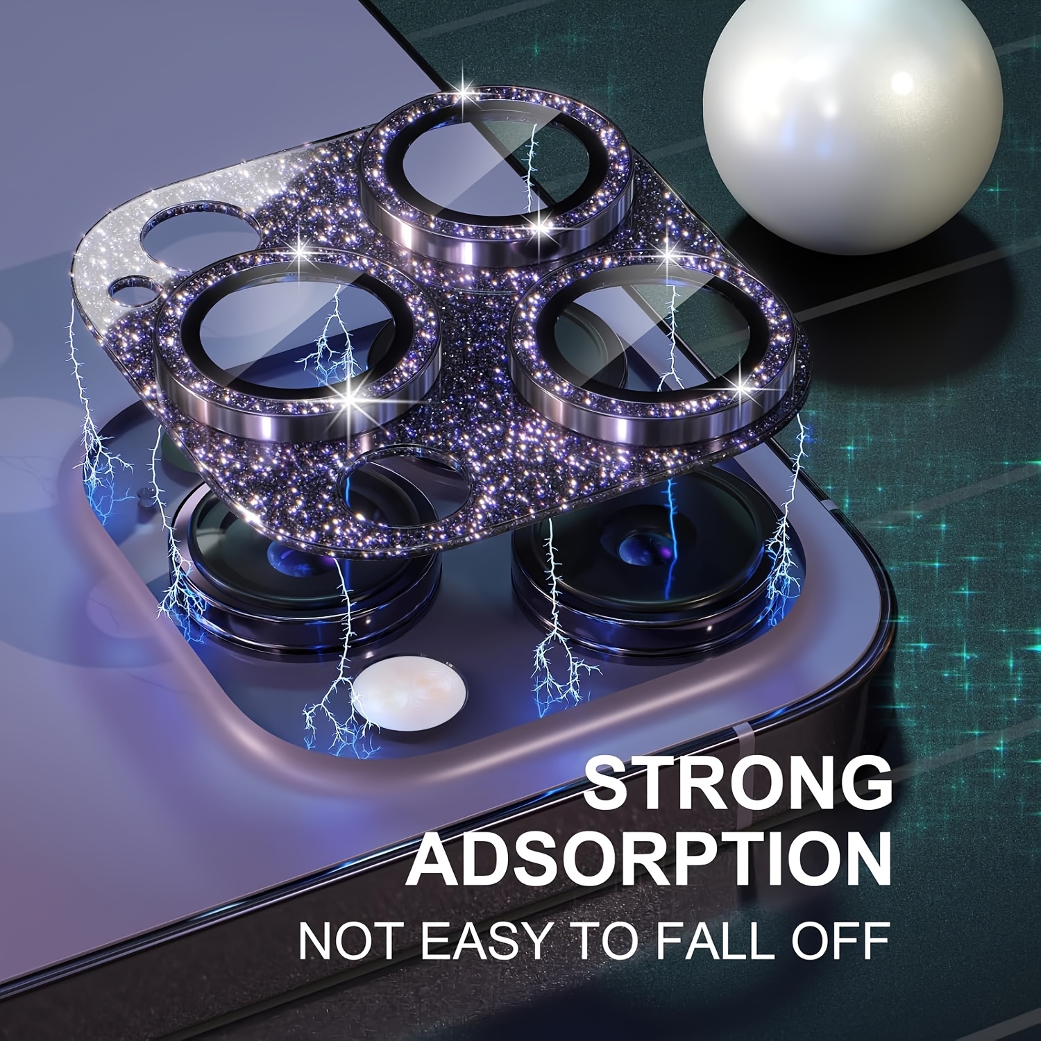 1 szt. Brokatowo-fioletowa osłona obiektywu aparatu robić iPhone 16/15/14/plus/zawodowiec/zawodowiec Max, szkło hartowane o twardości 9H, zarysowania,