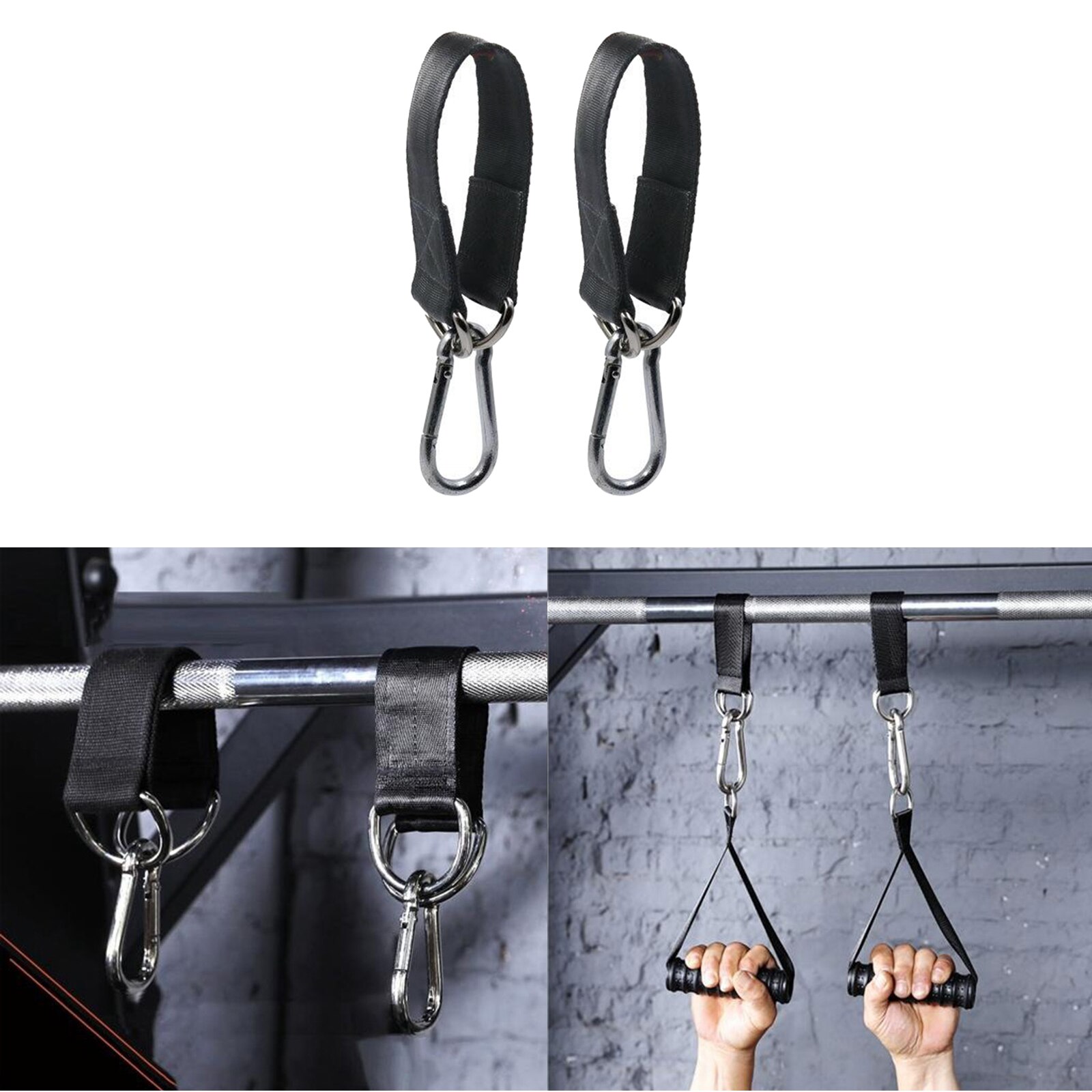 150kg Swing Hanging Straps Kit Gym Hanging Strap Webbing W/ D- Hooks