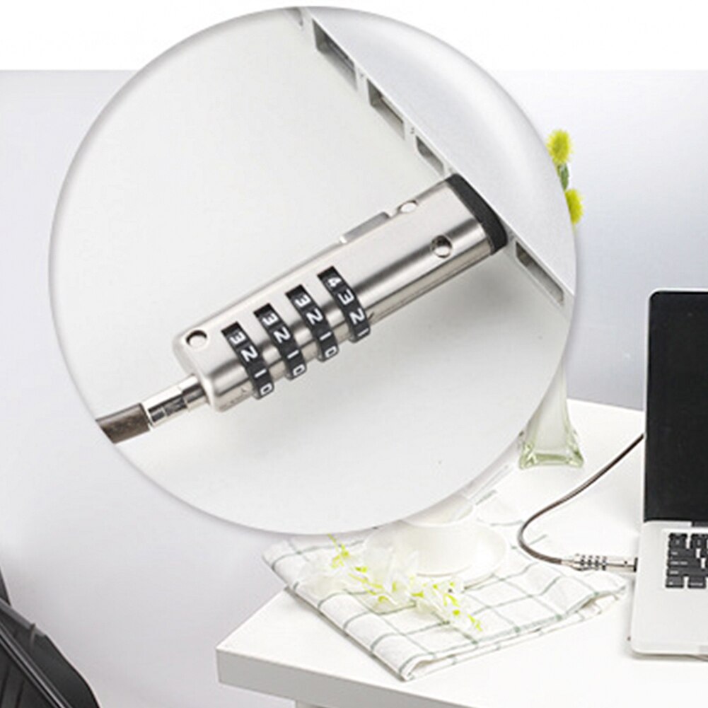 USB Port Cable Protective Laptop Lock Notebook Anti Theft Universal Keyless Steel Security 4 Digit Password Office Combination