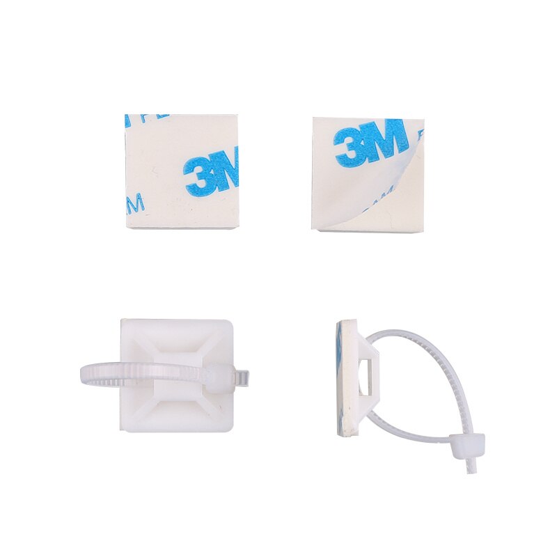 Soporte para cables de 25x25cm, 100 Uds., accesorios de cableado, organizador de cables, soporte para cables, sujeción de cables, Piec de posicionamiento