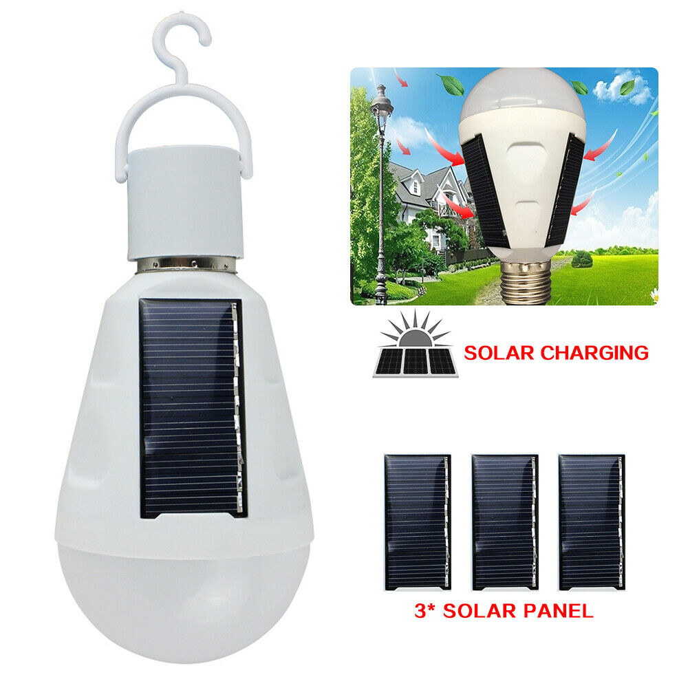 7W E27 Solar Lamp Powered Outdoor Draagbare Led Lamp Licht Solar Led Verlichting Met Haak Kamp Tent Nacht Vissen licht