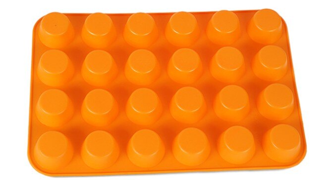 24 Rooster Cup Silicone Muffin Pan & Cupcake Bakken Pan Non-stick Siliconen Cake Ronde Mini Muffin Pan Vorm cake Decorating Mold: Geel