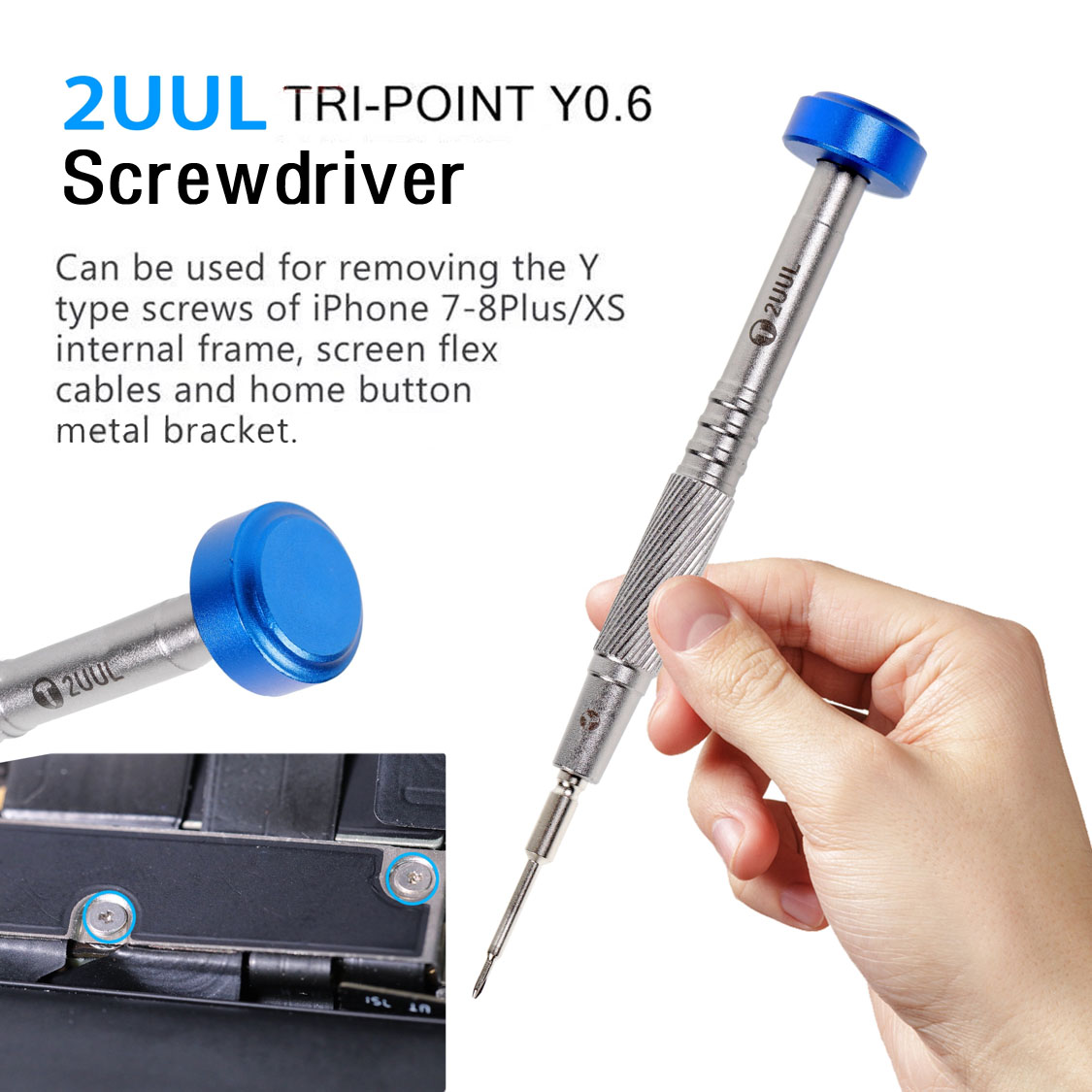 2UUL Precise Screwdriver Repair Bolt Driver For IPHONE Android Mobile Phone Clocks Watches LCD Screen Dismantling Tool: black