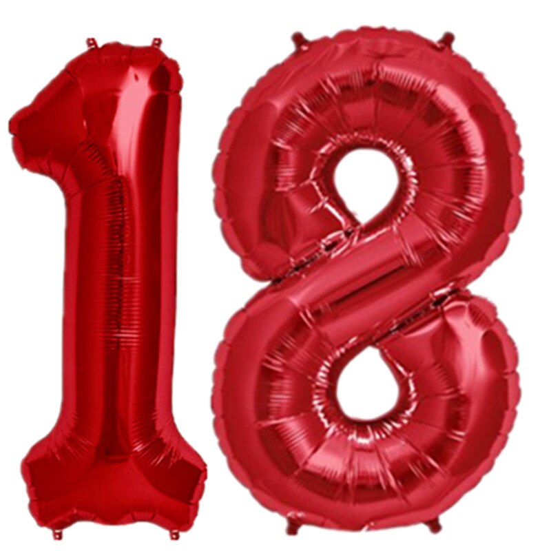 2pcs/lot Large Size Foil number Balloons 40inch Rainbow Rose Gold Happy 18th Birthday Anniversary Party Decor Supplies