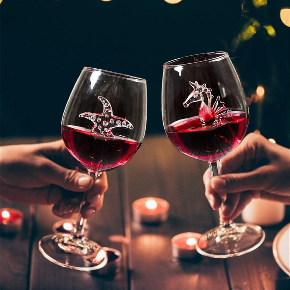Hippocampe créative en verre à vin rouge de 300ml, tasse à haute teneur en Borosilicate pour vin rouge, whisky, bière, Bar, fête de mariage