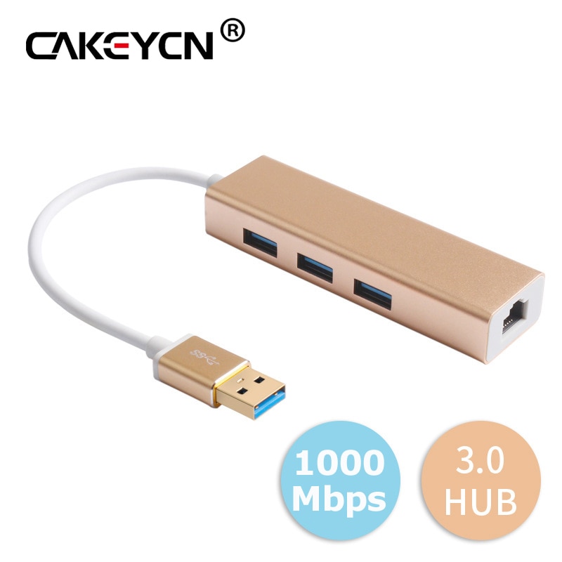 Adaptateur réseau USB3.0 Hub Gigabit Ethernet + Hub 3 ports USB 3.0 vers RJ45 10/100/1000 M carte Lan pour Macbook Windows 10