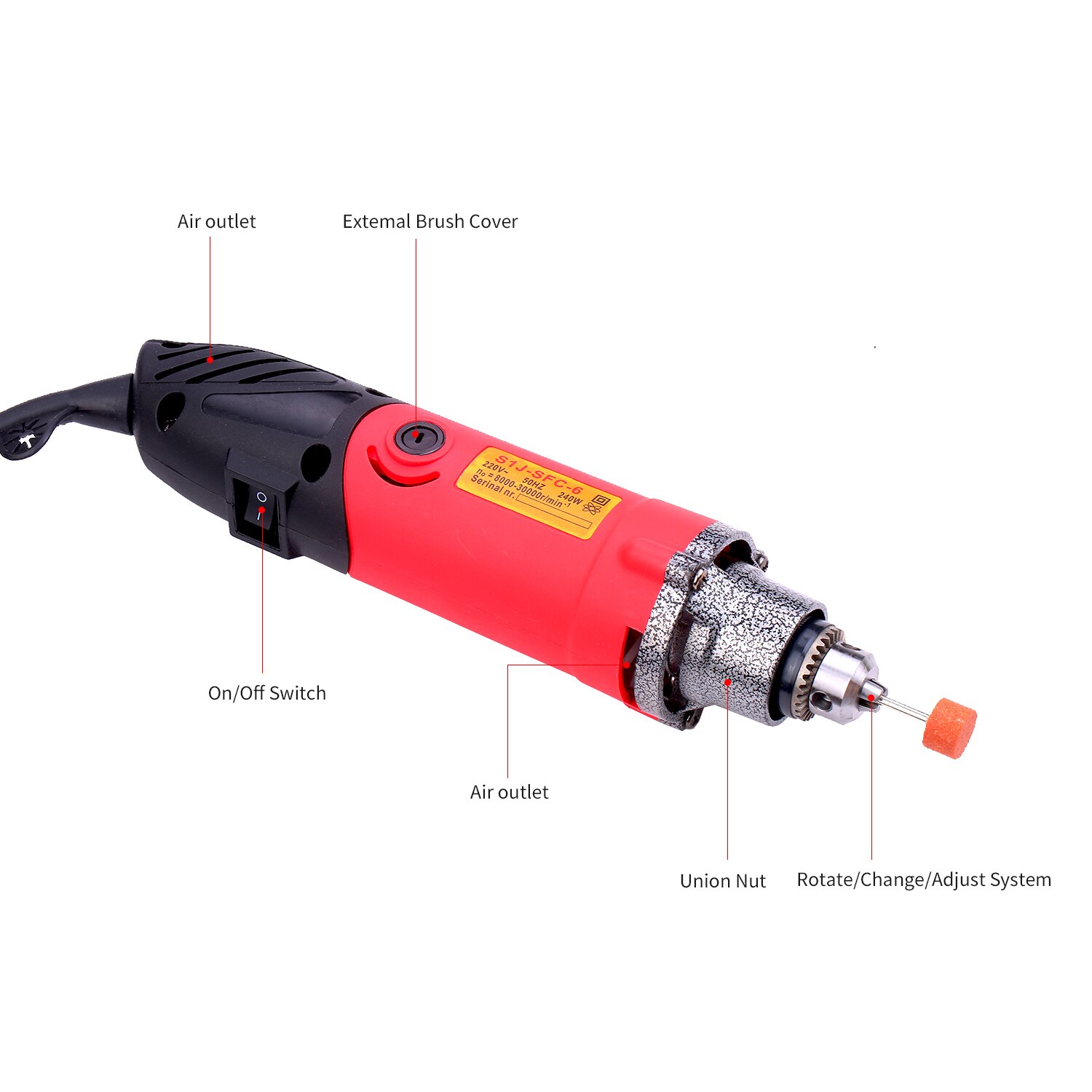 220V 240W Rotary Tool Kit Variable Speed Multifunction Electric Rotary Drill Sander Polishing Tool