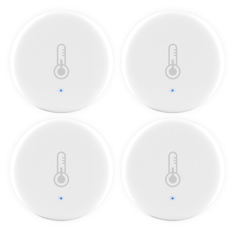 Tuya Zigbee Smart Temperatuur En Vochtigheid Sensor Tuya/Smart Leven App Batterij Aangedreven Smart Home Security Alexa Google Thuis: 4Pcs