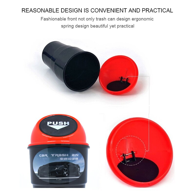 Papeleras automáticas para coche, accesorio Universal, contenedor para polvo, funda de resorte, tres colores