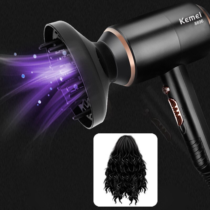 Kemei KM-8896 sèche-cheveux Super puissance 4000W forte énergie éolienne électrique sèche-cheveux Salon outils EU Plug