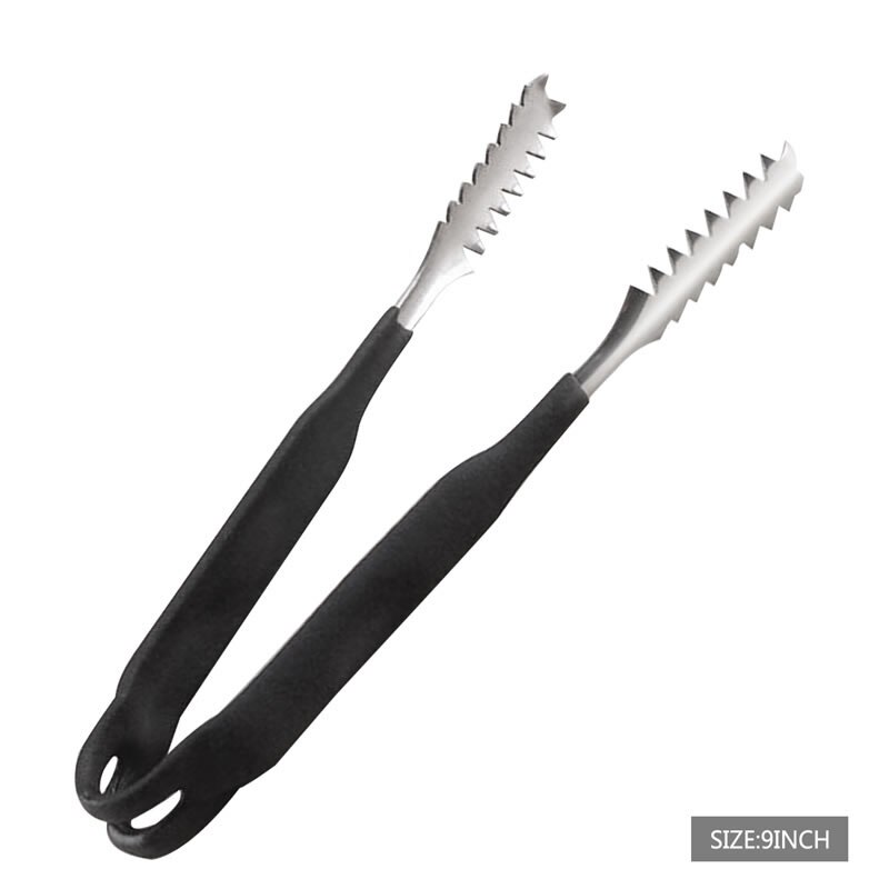 Silicone Handle Food Tongs Ice Tongs Clips for Salad BBQ Grill Multifunctional Kitchen Serving Cooking Tongs Bar Accessories: 9 Inch