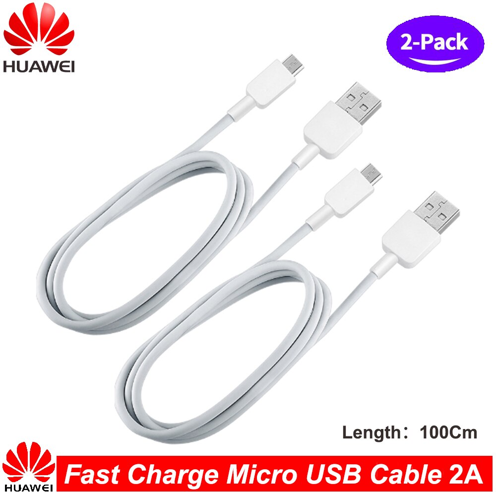 Supporto per cavo Micro USB originale a ricarica rapida HUAWEI 5V/2A 9V/2A ricarica da viaggio per Huawei P7 P8 P9 P10 Lite Mate8 7 Honor 8X 8C: Two Micro USB Cable