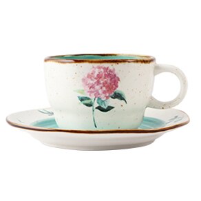 Posliinikupit teekuppisetti kahvikupit lautasella keraamiset teemukit setti, espresso kahvikuppimukit setti: B