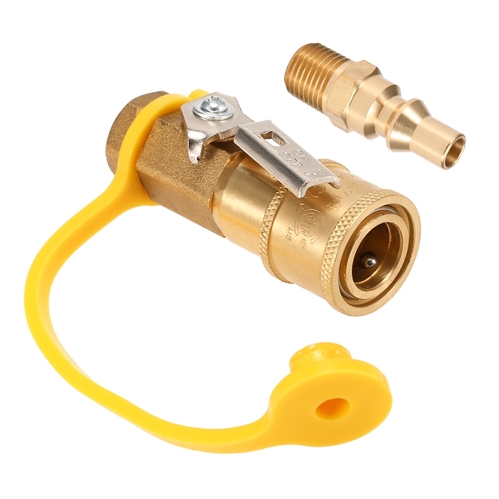 / Lixada Solid Brass NPT Natural Gas Quick Connect Fittings Propane Hose Quick Disconnect Kit Gas Stove Accessories