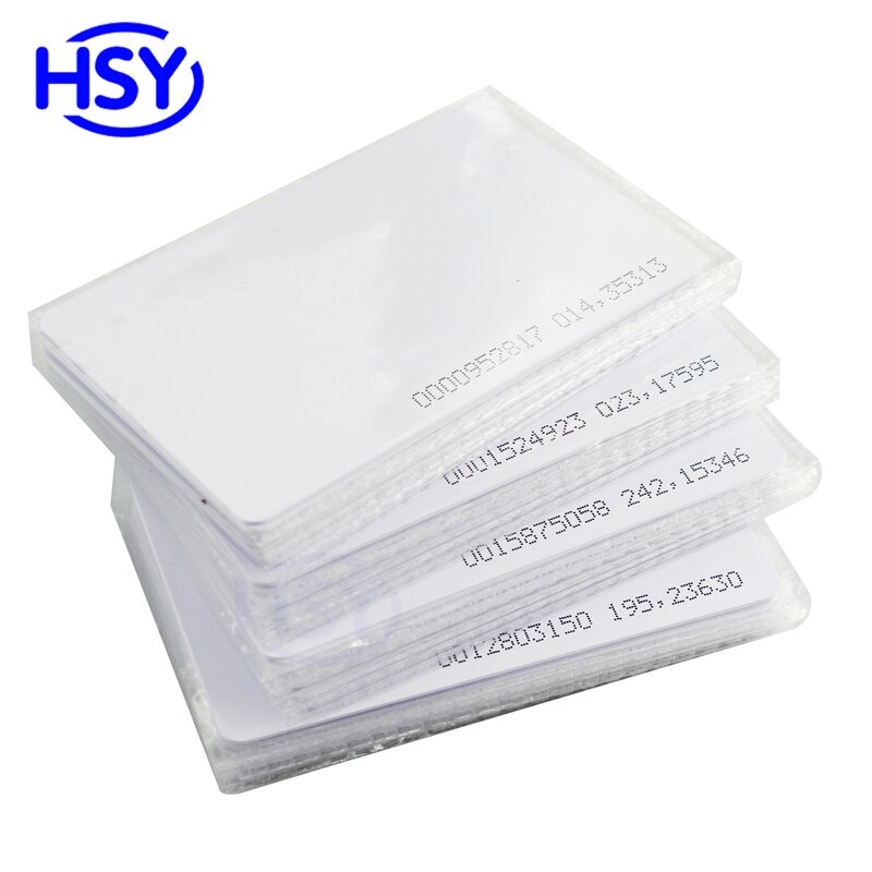 Hsy 125 khz proximity em id älykortit rfid kulunvalvonta  tk4100 em4100 valkoista korttia