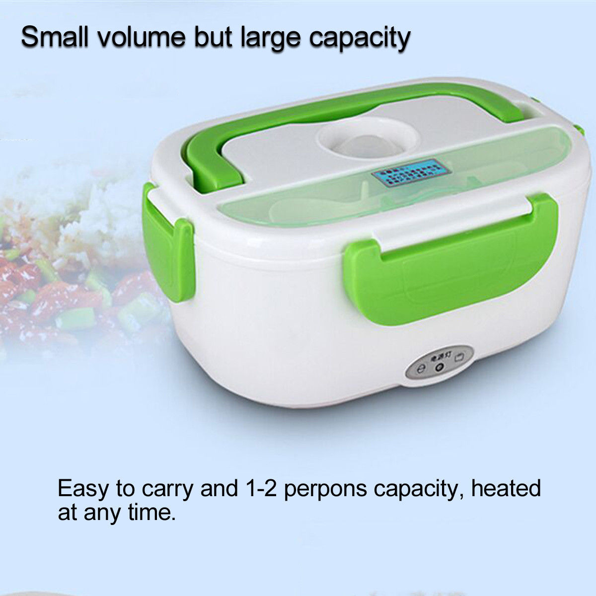 12V Portable Electric Heated Car Plug Heating Lunch Box Travel Food Warmer Container Boxes Stainless Steel Food Container A30