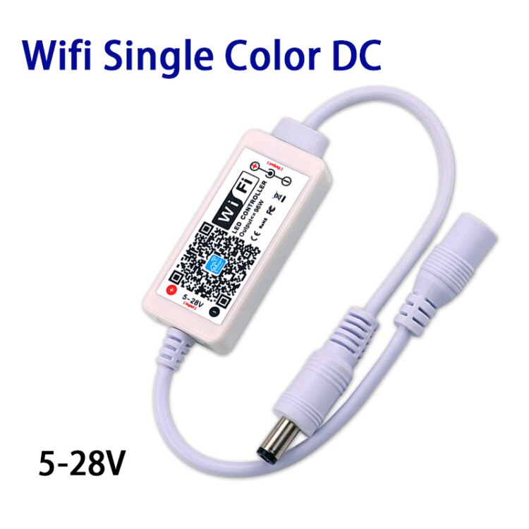 DC5V 12V 24V Rgb Tape 5050 Led Wifi Controller Bluetooth Wifi Led Controller Led Strip Ir Afstandsbediening alexa Google: Wifi Single Color