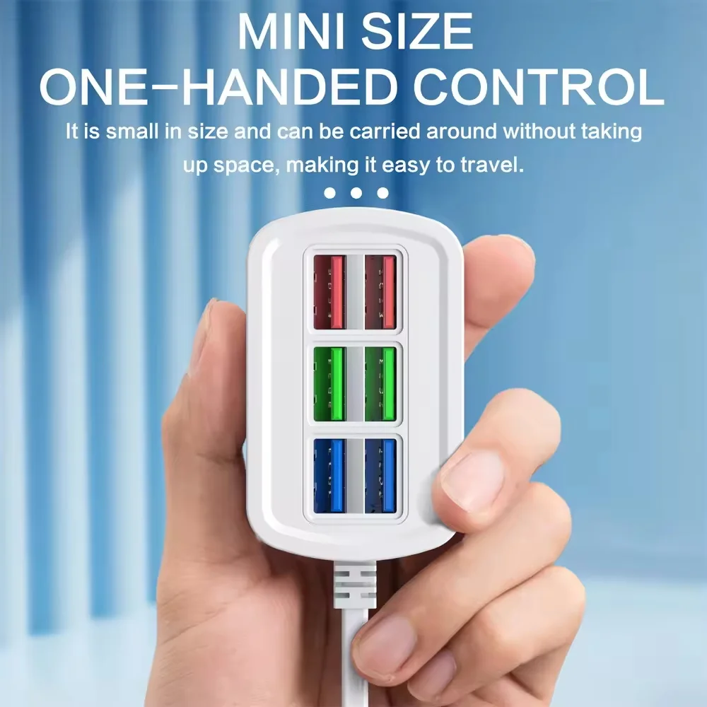 6 chargeur USB multiprise universelle charge rapide prise US/EU chargeur de téléphone prise adaptateur d'extension câble électrique prise de Table