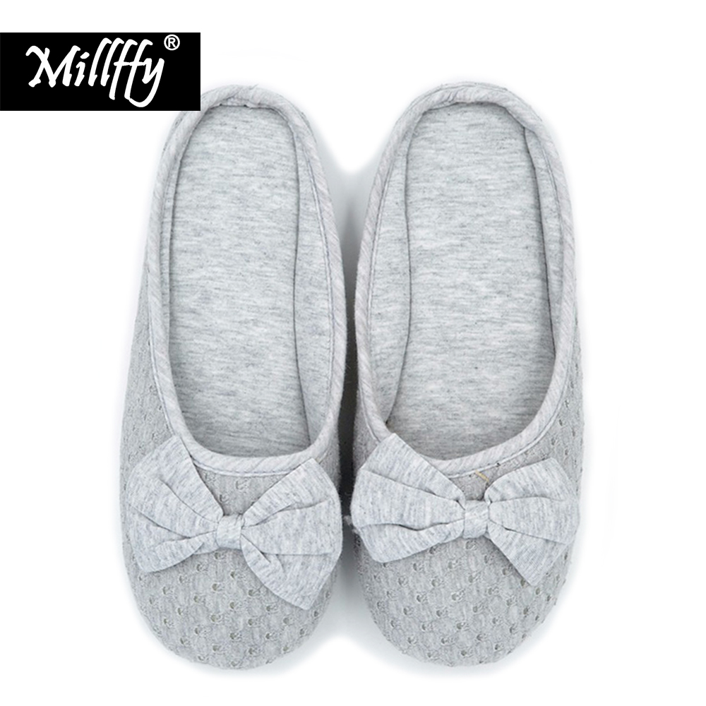 Chinelos de balé femininos milffy de malha de algodão, sapatos lolita de verão para casa e quarto