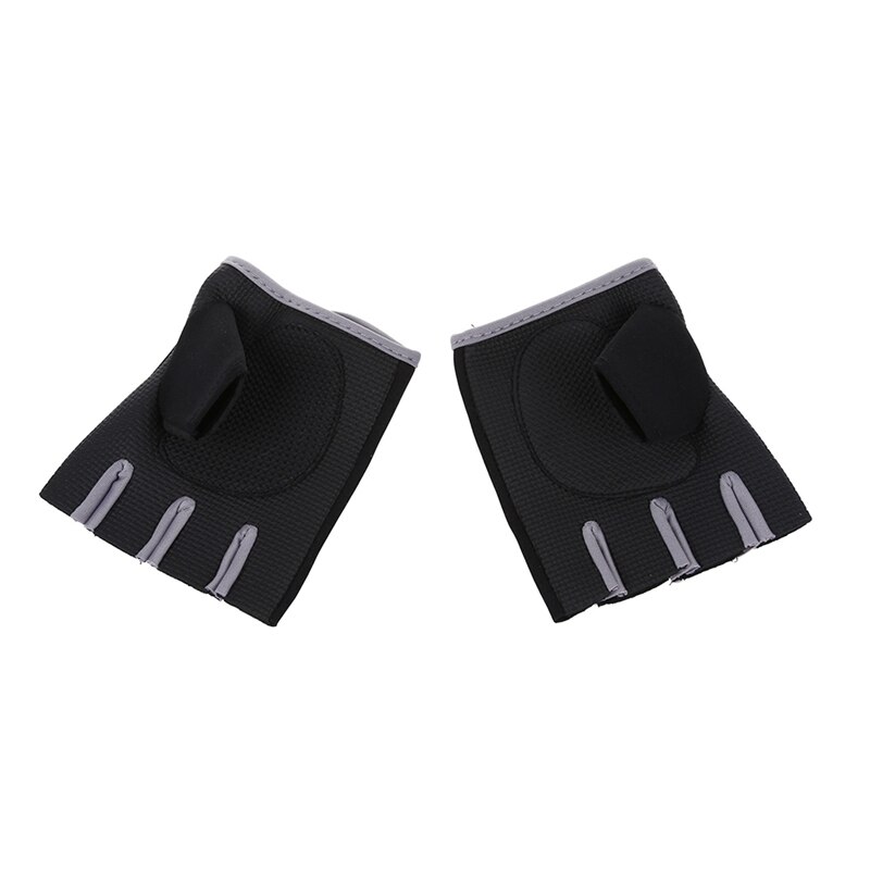 2 pares de nuevos guantes deportivos de medio dedo para hacer ejercicio de levantamiento de pesas m-negro con borde azul y negro con Gr