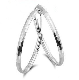 Klassische 6cm kreis 925 sterling silber weibliche damen hoop ohrringe schmuck geburtstag