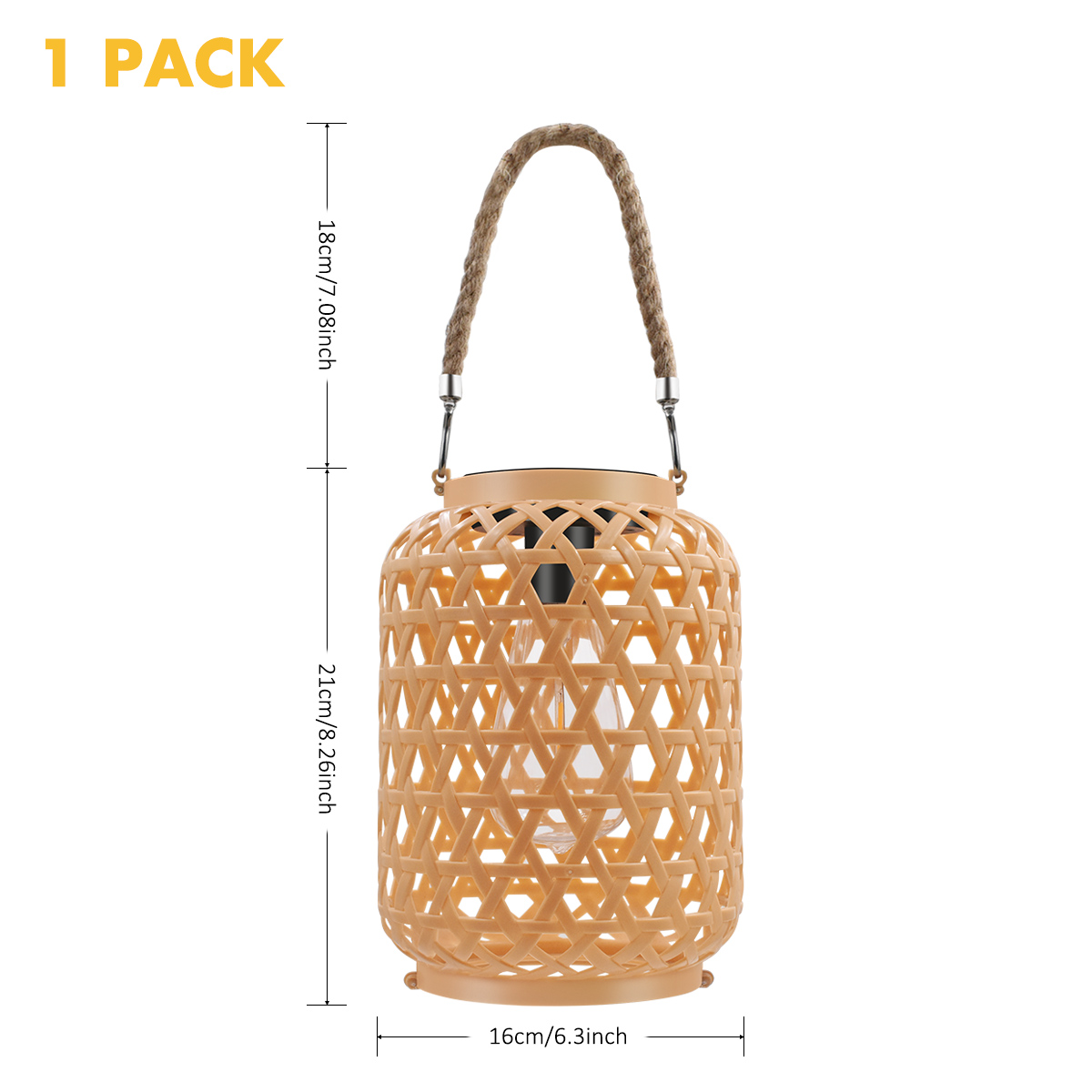 Decoratieverlichting Outdoor Rotan Solar Lantern met handvat Solar Gloeilamp LED Hangende Lantaarnverlichting Tuinlandschapslamp: Default Title
