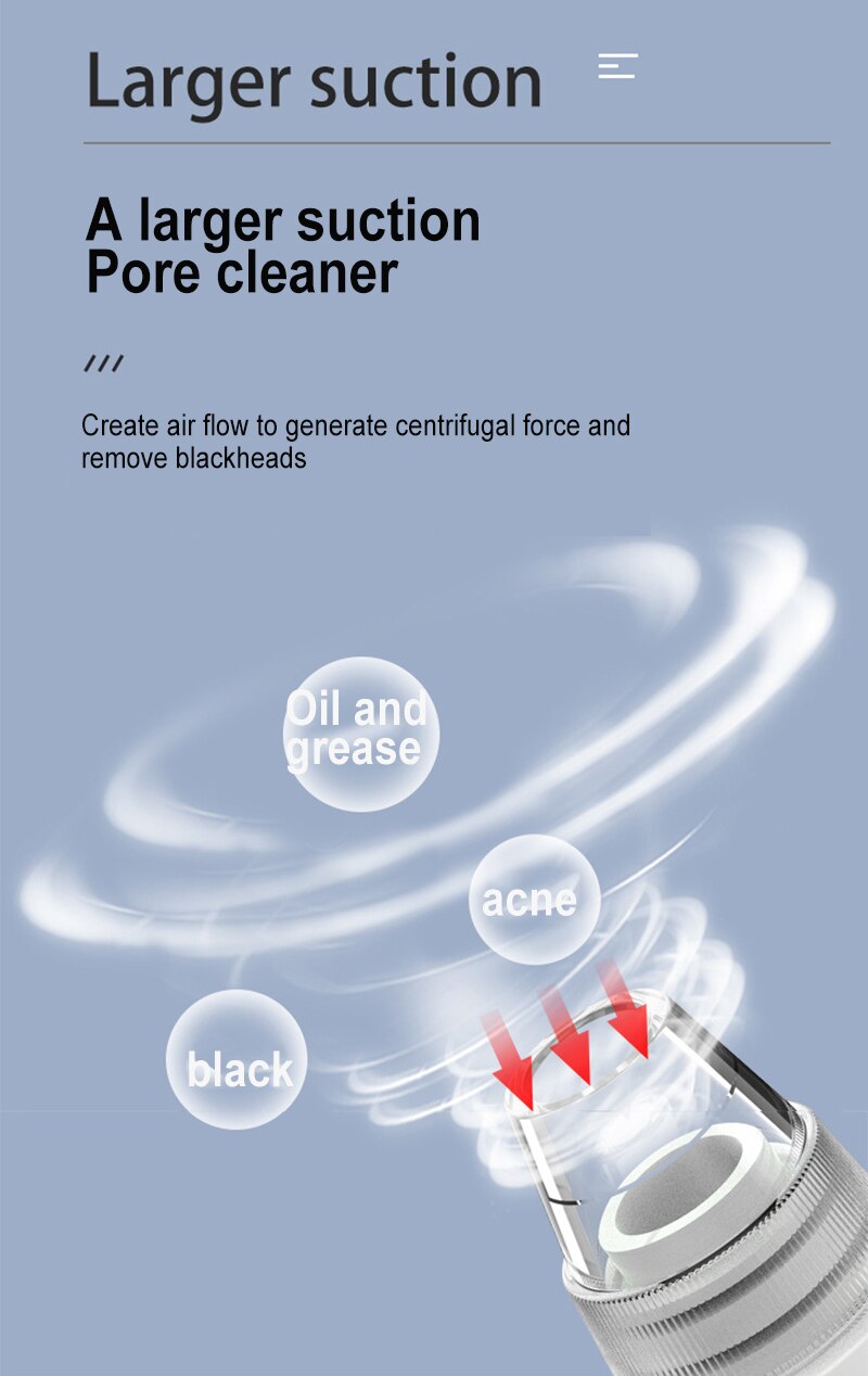 Electric Blackhead Remover Vacuum Pore Cleaner Electric Nose Face Deep Cleansing Skin Care Machine Beauty Face Care Tools TSLM2