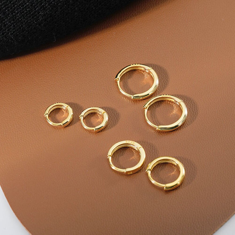 1 Pair Minimalist Small Hoop Earrings For Women Gold Tiny Round Earrings Huggie Earrings 6mm/8mm/10mm/12mm