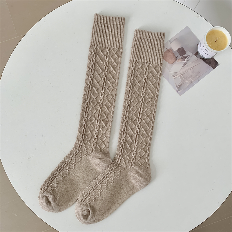 Medias Retro para mujer, calcetines hasta la rodilla de Color sólido de estilo japonés de para mujer, calcetines largos informales cálidos de estilo coreano: Gris oscuro