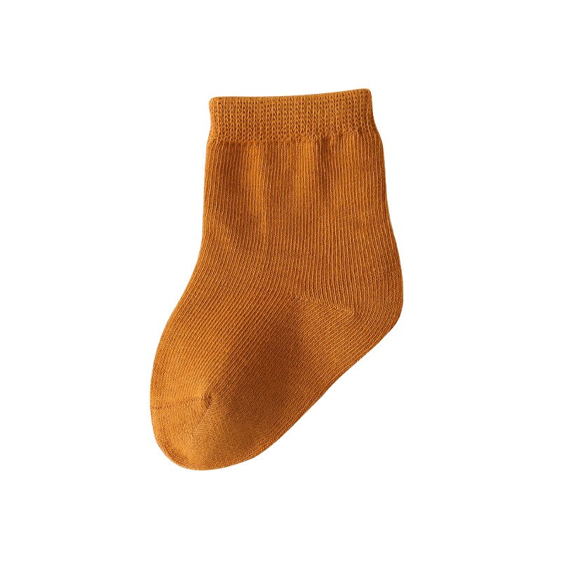 0-8Years Soild Color Cotton Socks Autumn Baby Boys Casual Socks Toddler Girl Foot Socks Babi Ankle Socks Calcetines Bebe: caramel colour / M(FOOT 10-12CM)