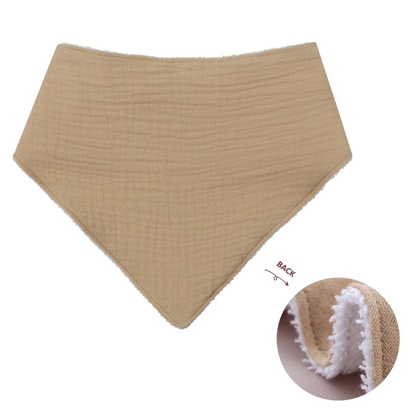 Bavaglino per allattamento per bambini bavaglino tinta unita bottone a pressione asciugamano Saliva morbido cotone triangolo Burp Cloth per neonato: S39