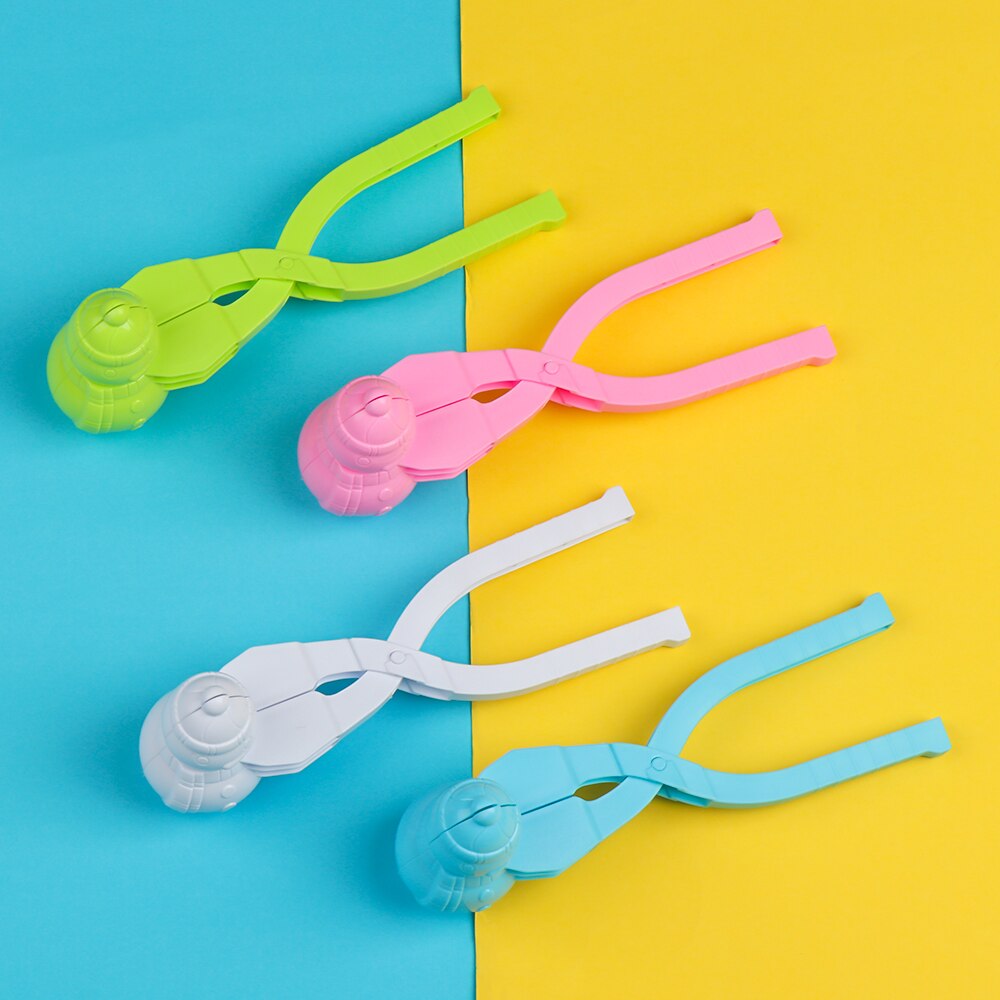 1Pc Willekeurige Kleur Winter Sneeuwbal Maker Clip Kinderen Eend Vormige Plastic Kids Outdoor Zand Sneeuwbal Mold Speelgoed Beeldhouwen Maken tool