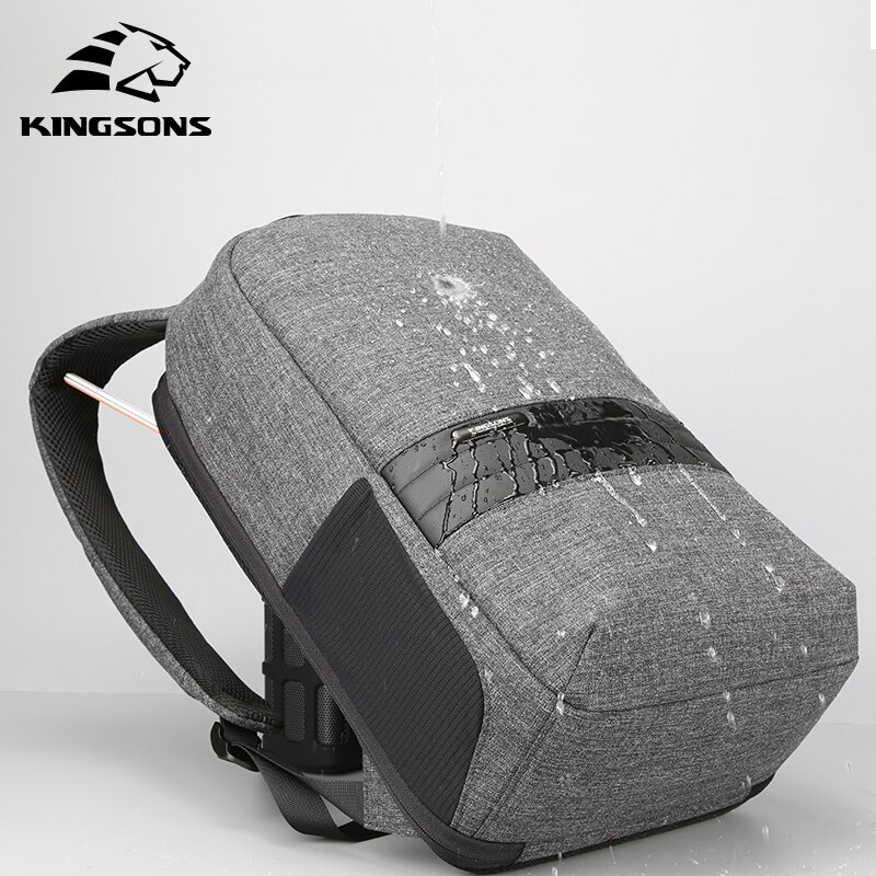 Kingsons laptoptas 15.6 voor mannen vrouwen waterdichte mochila notebook 15 inch laptop rugzak dagelijkse casual rugzak dubbele schouder