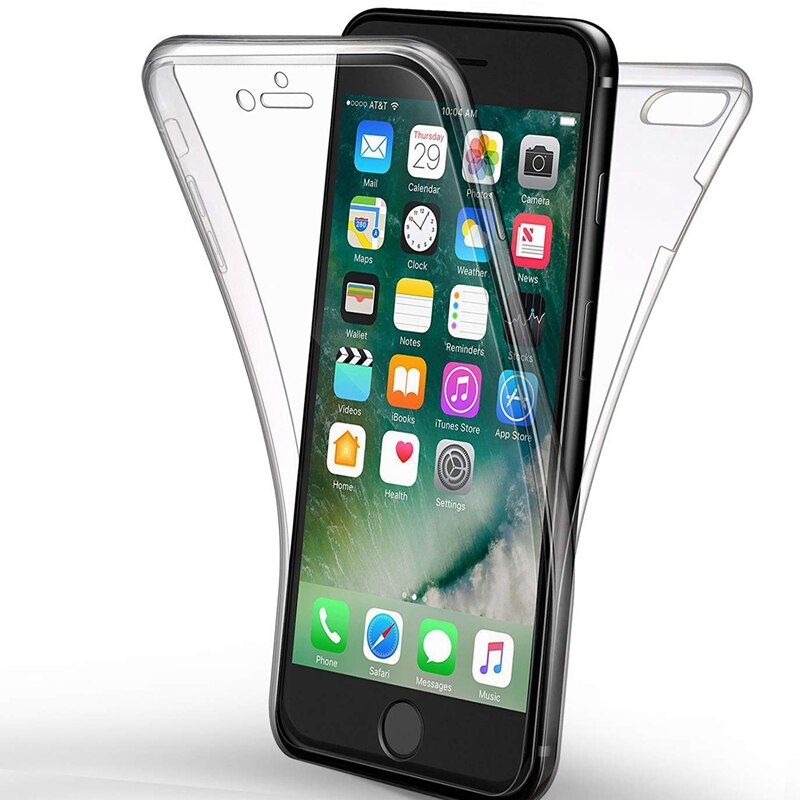 360 Full Body Protect wyczyść etui do iphone 7 8 6 6S Plus XR X iphone 11 Pro XS MAX 5 5S SE Dropproof miękkie silikonowe etui z tpu: For iphone 8Plus