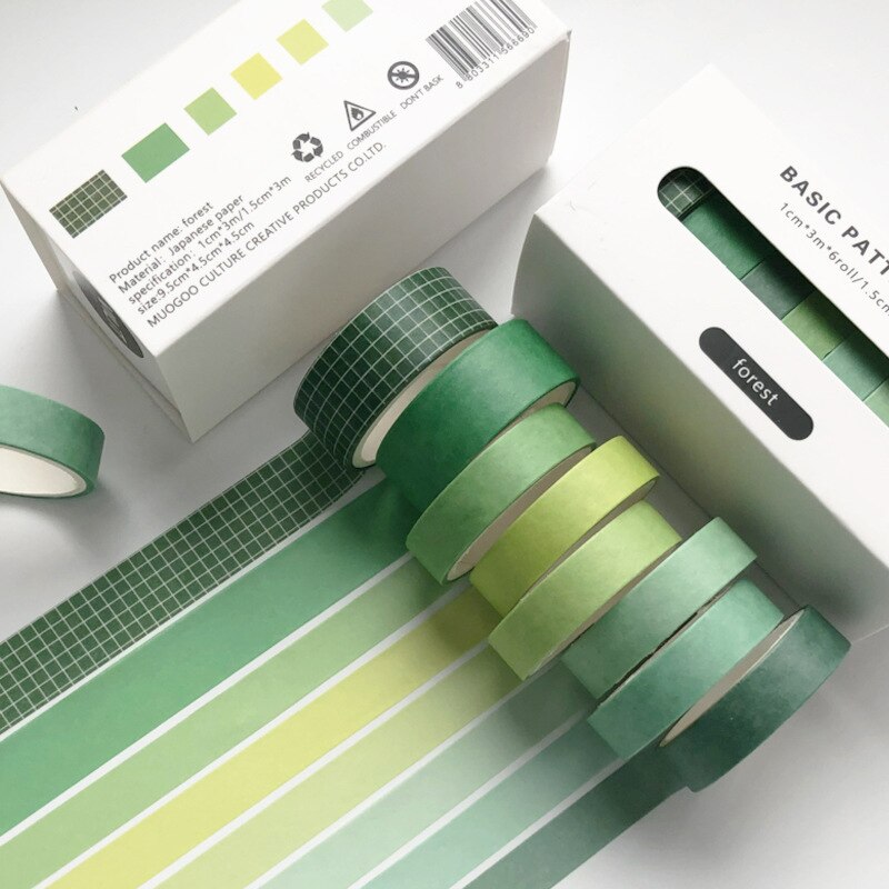 8Pcs/Set Pure Color Washi Tape Simple Stationery Washi Tape Set Lattice Masking Tape Material Escolar DIY Decoration Washi Tapes: JD-360-5