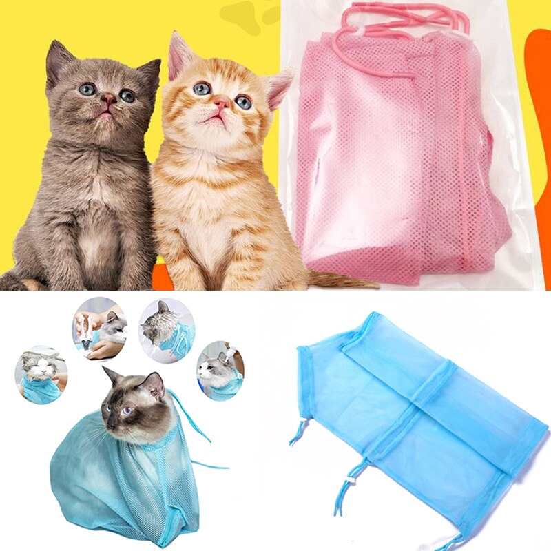 Huisdier Wassen Douche Mesh Tas Kat Grooming Tas Verstelbare Polyester Kat Wassen Douche Mesh Zakken Huisdier Nail Trimmen Multifunctionele