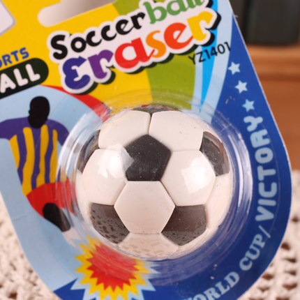 stationery football rubber beautiful sphere eraser football eraser soccer eraser: 1 big black ball