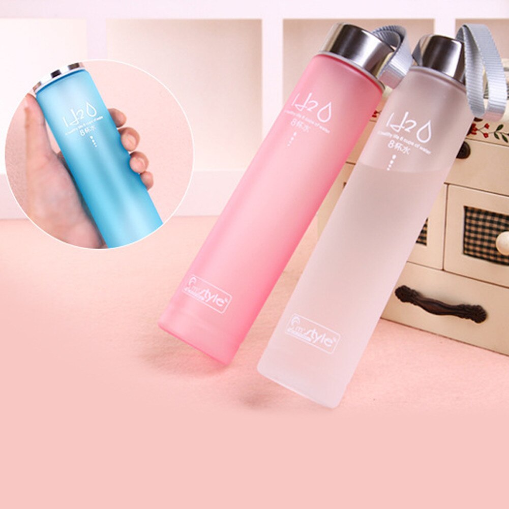 Frosted Plastic Straight Water Cup Students' Hands On Transparent Lovers Cup Colorful 8 Cup Water Stick Cup