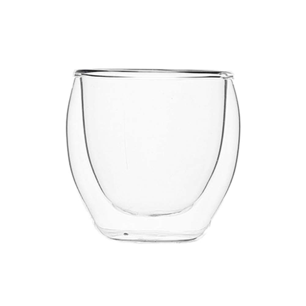Double Wall Glass Cup Heat-resistant Coffee Cup Handmade Healthy Beverage Beer Mug Tea Whiskey Glass Cups Drinkware: 80ml