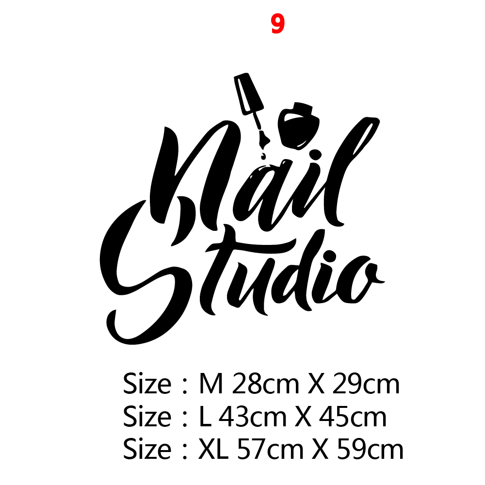 Creatieve Muurtattoo Nail Salon Wall Art Stickers Vinyl Decals Voor Nail Salon Room Decor Sticker Vinyl Muurschildering Behang Poster: Middellang / Zilver