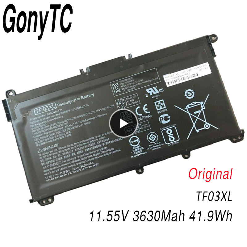 Original TF03XL Laptop battery For HP 14-bf 15-CC TPN-C131 HSTNN-LB7X HSTNN-LB7J HSTNN-UB7J HSTNN-IB7Y 920070-855 920046-421