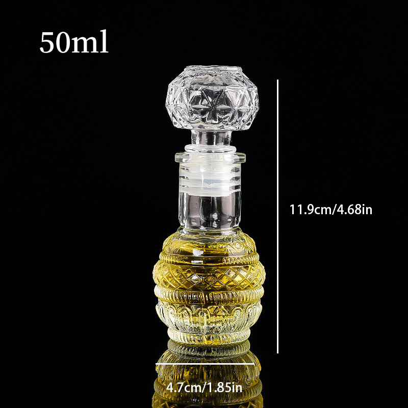 1 buc 50ml sticle mici transparente goale de whisky, vin, sticle mini de alcool din sticlă cu capac cu filet, decantor de whisky: Verde
