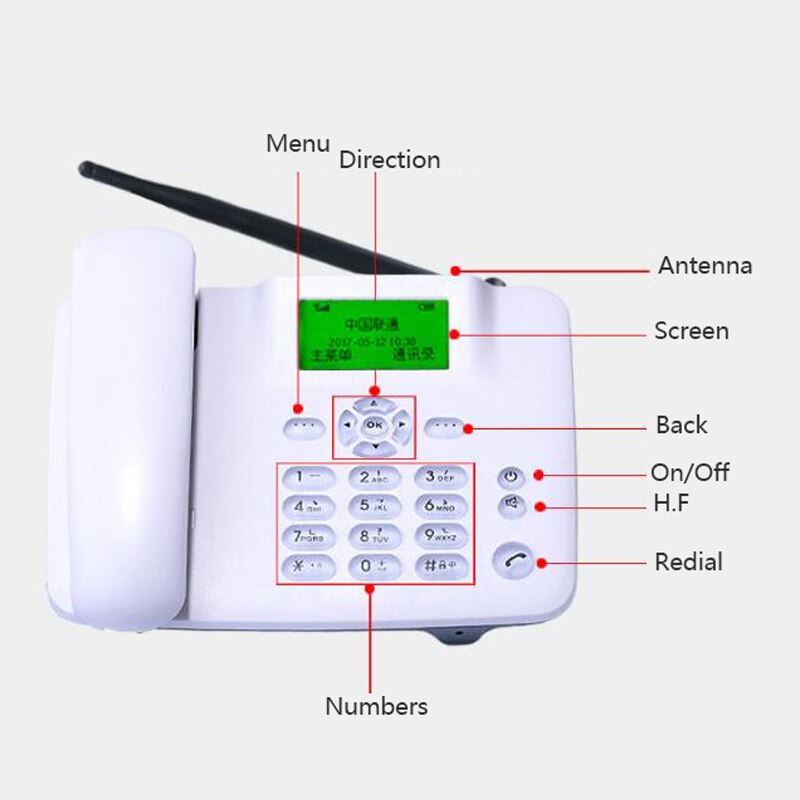 GSM 850/900/1800/1900 MHz Vaste Draadloze Telefoon Met FM Ondersteuning Speed Dial Draadloze Telefoon Draadloze telefoon Voor Thuis