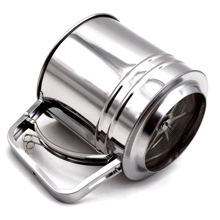 Outil de cuisson grand double poudre tamis tasse semi-automatique à main farine tamis gâteau outil