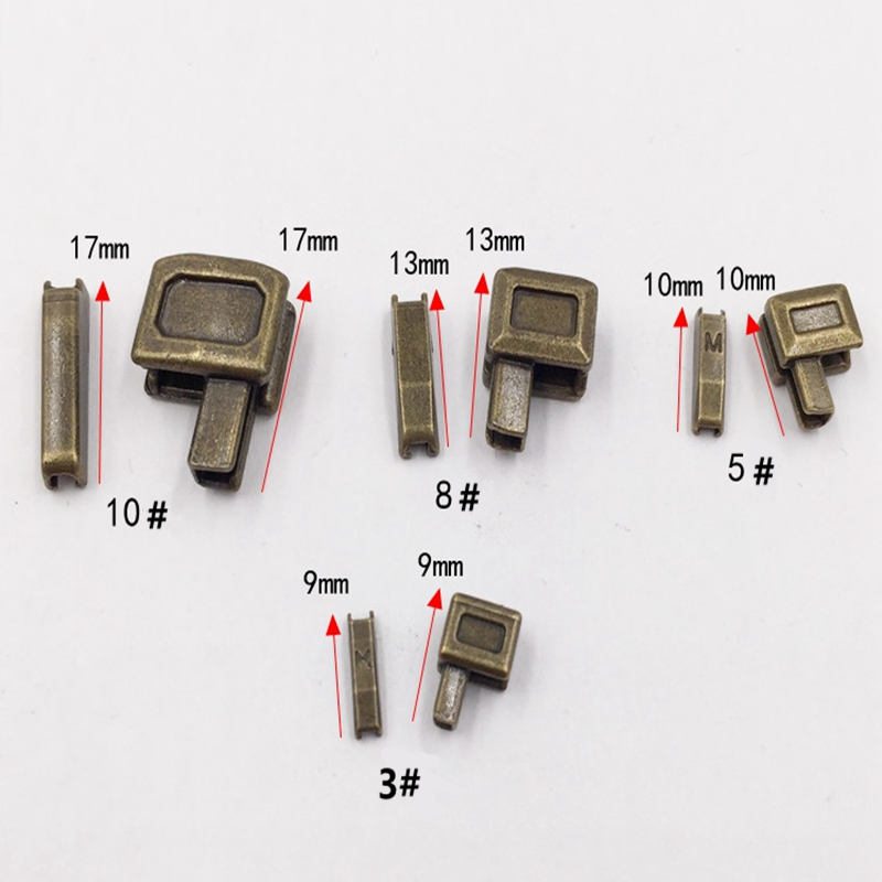 10 sets 3 # 5 # 8 # Metalen ritssluiting Slider-bevestigingen voor het onderhoud van metalen ritssluitingen
