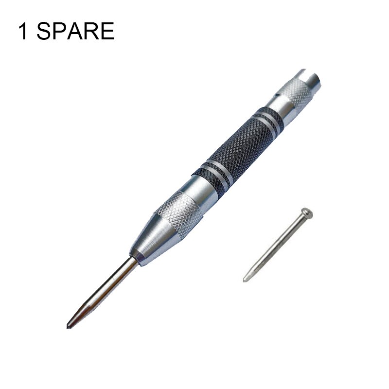Automatic Center Pin Spring Loaded Mark Center Punch Tool Wood Indentation Mark Woodworking Tool Bit 2pcs Punch Needle Upgrade: B