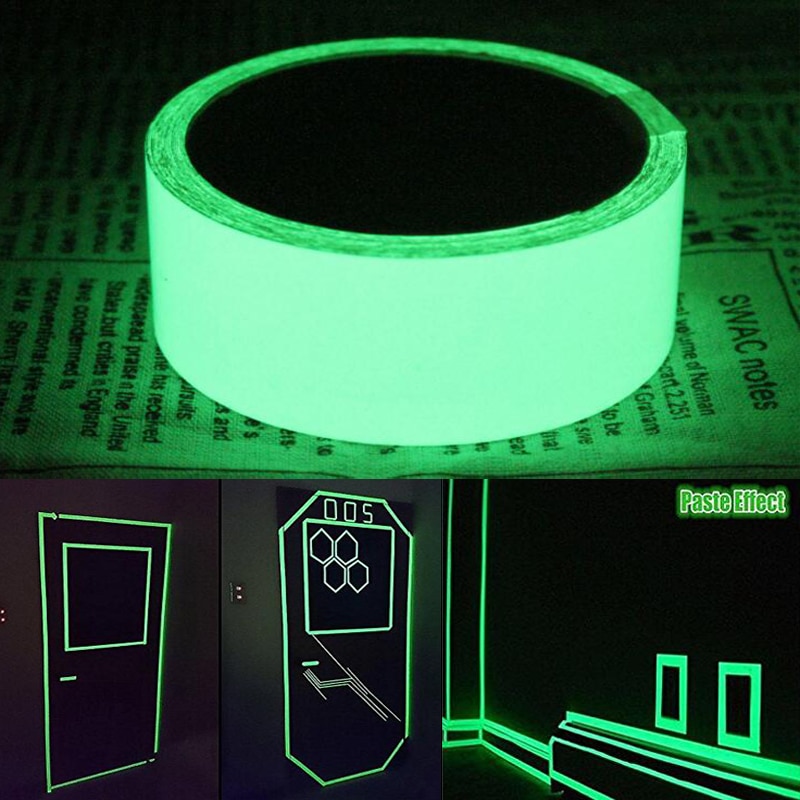 5Cm X 10M Groen Glow In Dark Muursticker Luminous Fotoluminescent Tape Stage