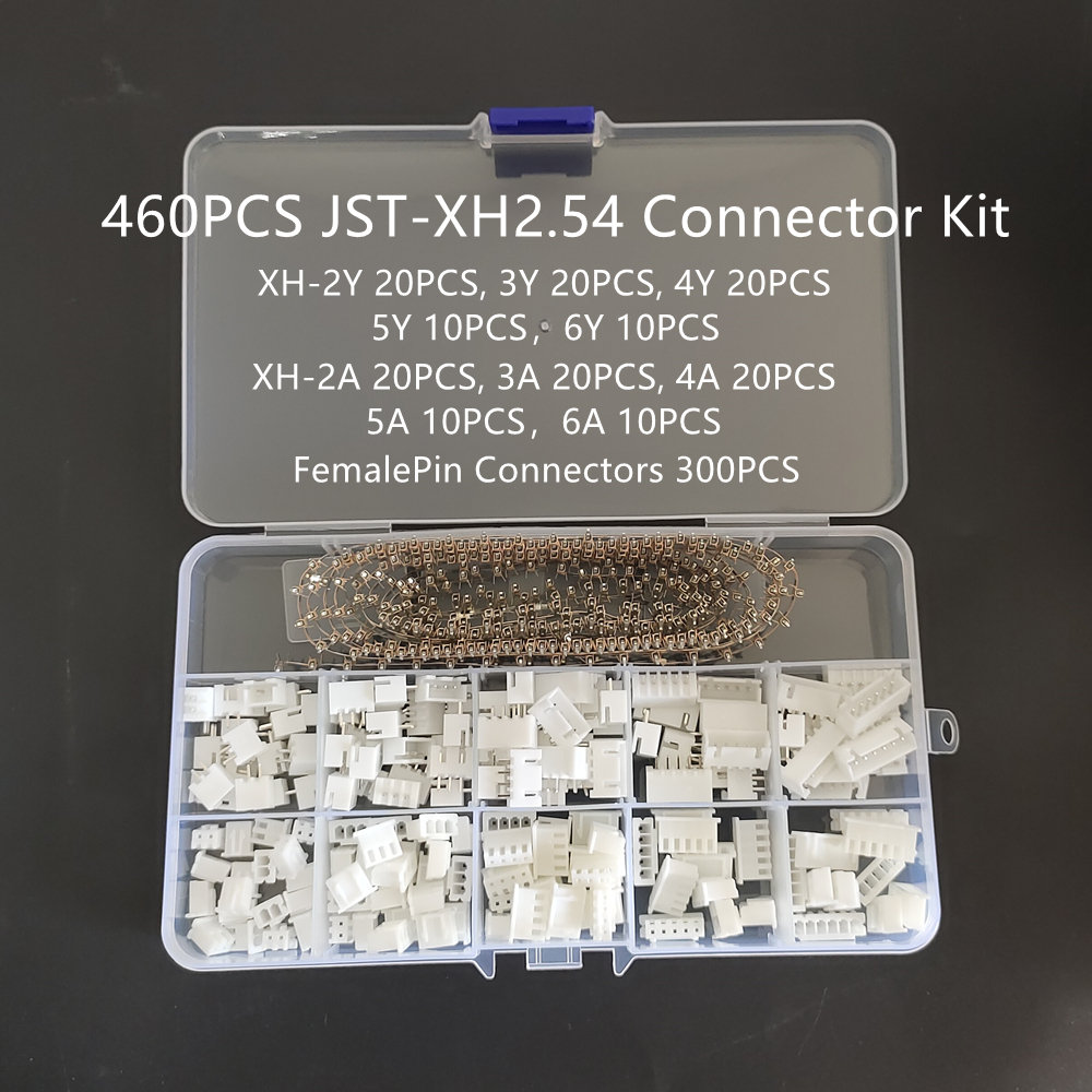 JST PH2.0 XH2.54 Mannelijke Vrouwelijke Rechte naald Connector Kit 2/3/4/5/6 Pin Plug met Terminal Socket Header Draad Connectors Kit: Donkergrijs