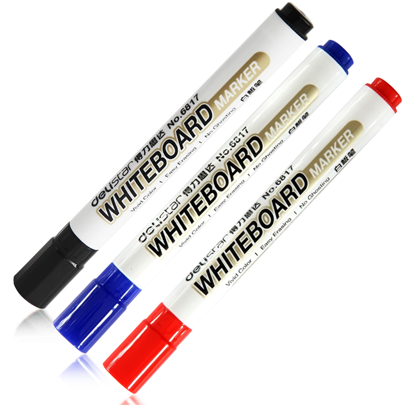 1pc Deli 2mm Easy Erase Whiteboard Marker Pen Black Blue Red Low-odor Fast Dry Markers Office School Supply Drawing Stationery